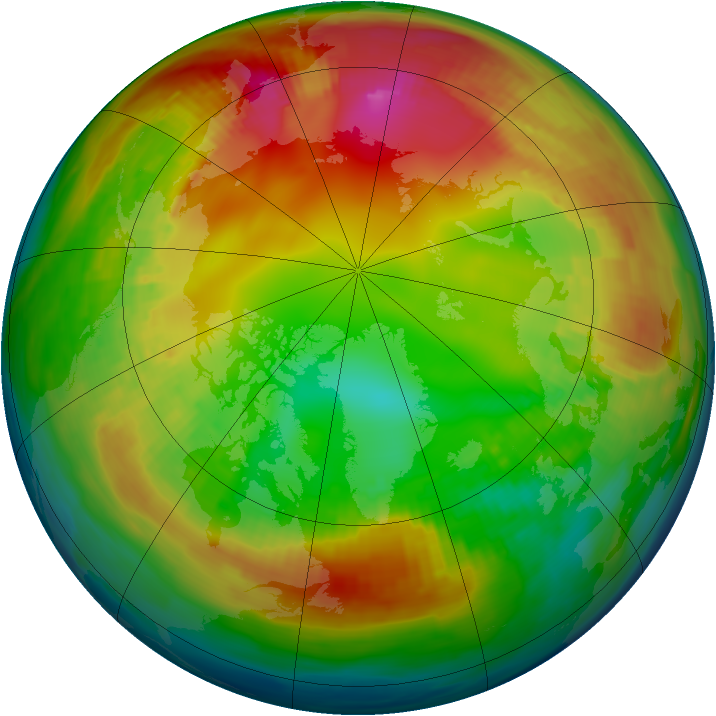 Arctic ozone map for 28 January 1980